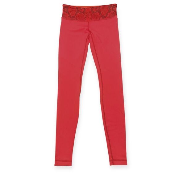 LULULEMON Women’s Coral Snakeskin Print Wunder Under Reversible Legging Size 6 - Picture 2 of 5